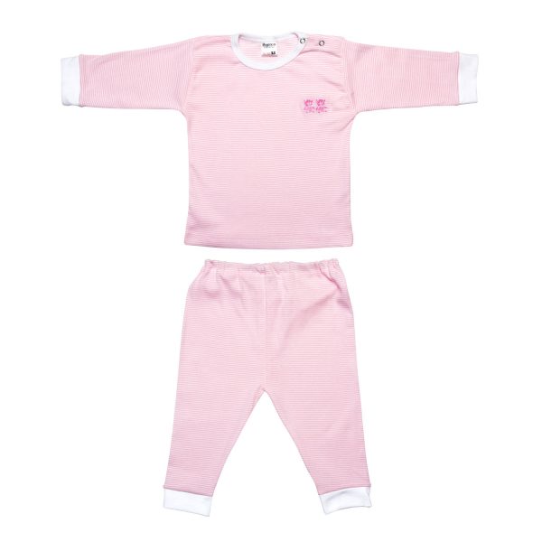 Beeren Bodywear 24-001 Pyjamaatje Streepje Wit/Roze