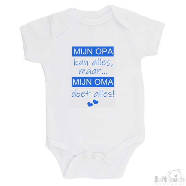 BS4650 Rompertje wit bedrukt met de tekst "Mijn opa kan alles maar..." in verschillende lieve kleurtjes. - Afbeelding 3
